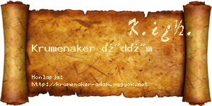 Krumenaker Ádám névjegykártya